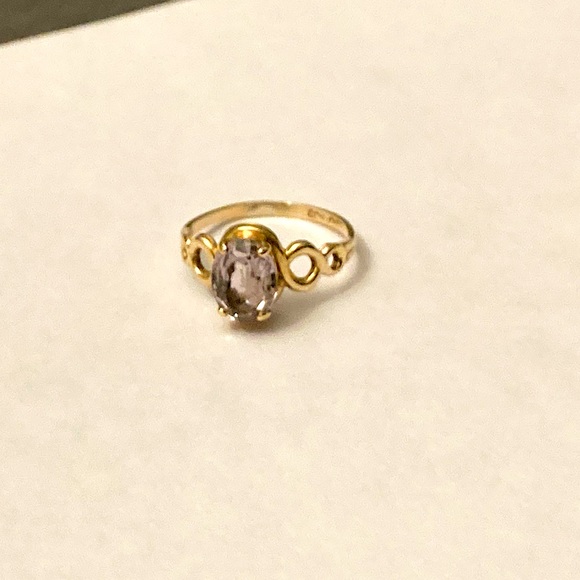 10k SOLID GOLD OVAL LAVENDER PURPLE BABY RING {NEW OLD STOCK} {VINTAGE} UNWORN! - Picture 9 of 9